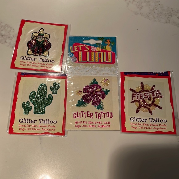 NWOT 7 glitter tattoos for your skin, books, phone, bags, cards, anywhere! - Picture 2 of 10